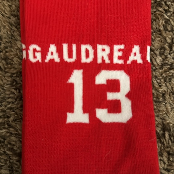 Johnny Gaudreau Calgary Flames Socks Size Large Hockey - Picture 3 of 6